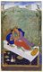 India: A miniature painting of two lovers lying on a bed. Attributed to Manohar, Mughal, c. 1597